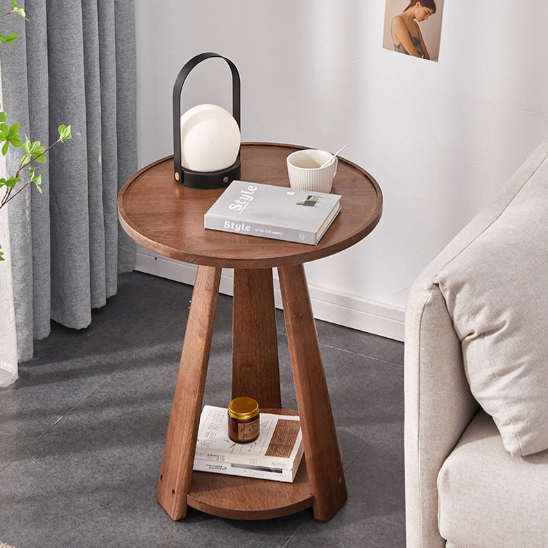 Japanese Geometric Wood Tray-Top Coffee Table 2-Tier