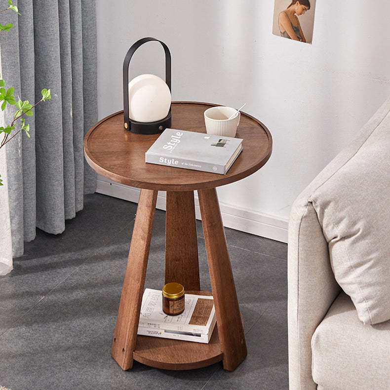 Japanese Geometric Wood Tray-Top Coffee Table 2-Tier