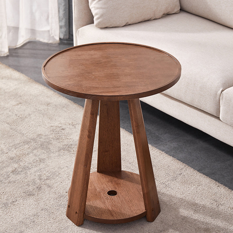Japanese Geometric Wood Tray-Top Coffee Table 2-Tier