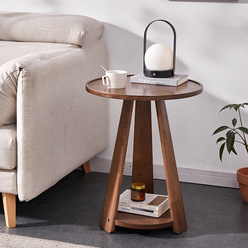 Japanese Geometric Wood Tray-Top Coffee Table 2-Tier