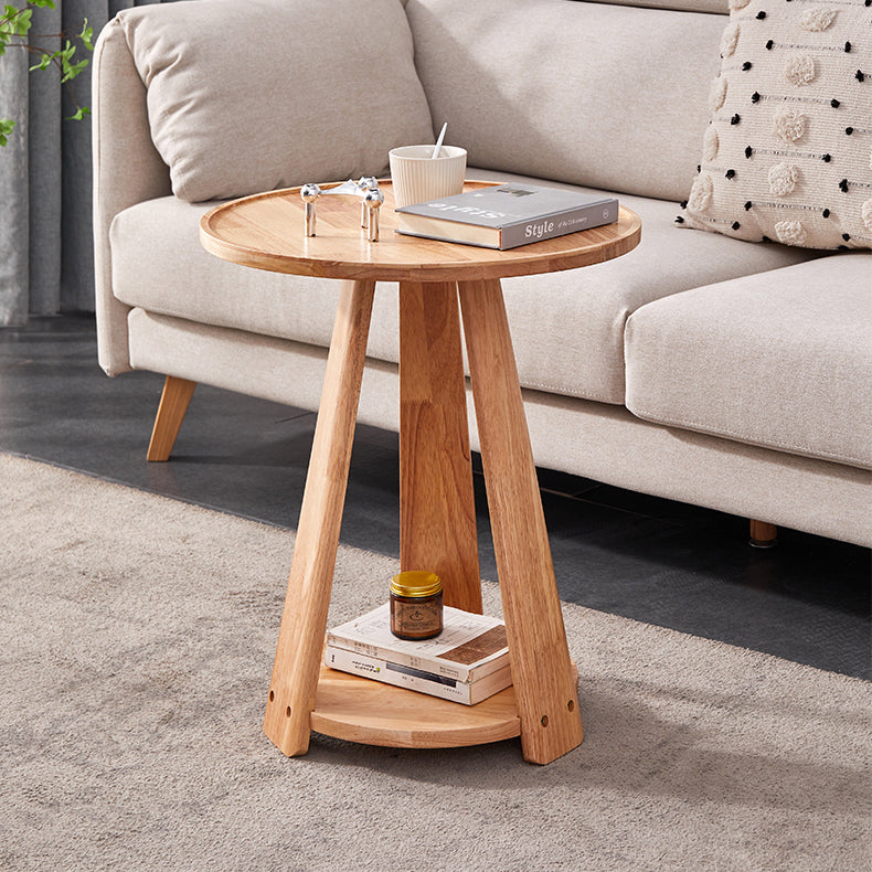 Japanese Geometric Wood Tray-Top Coffee Table 2-Tier