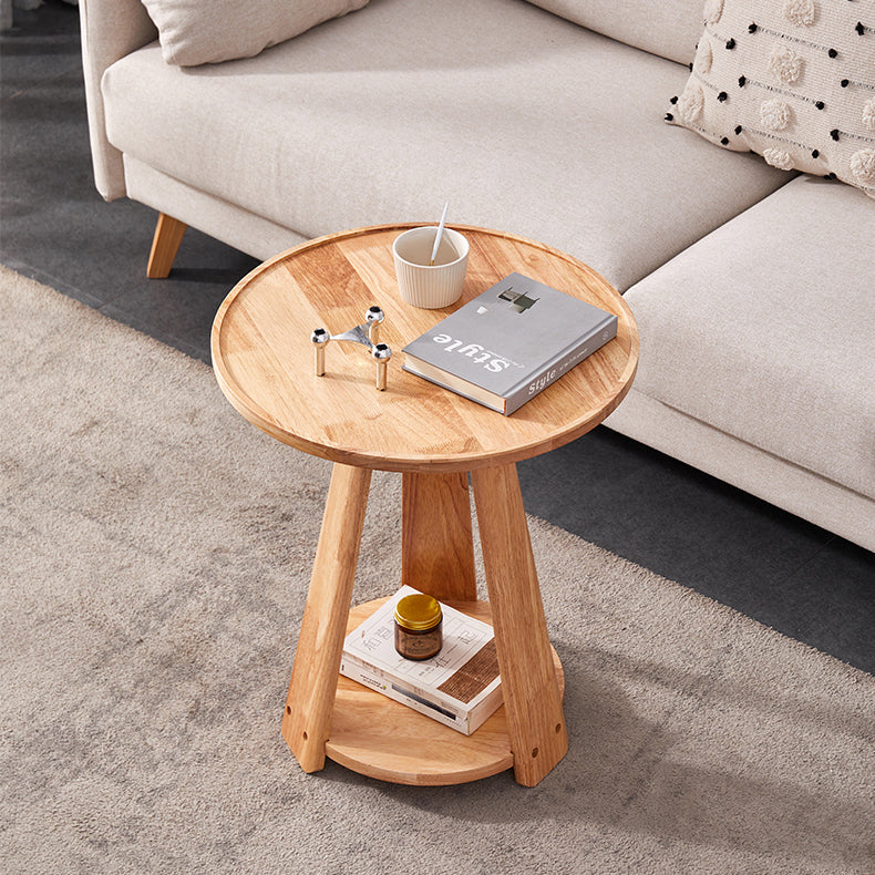 Japanese Geometric Wood Tray-Top Coffee Table 2-Tier