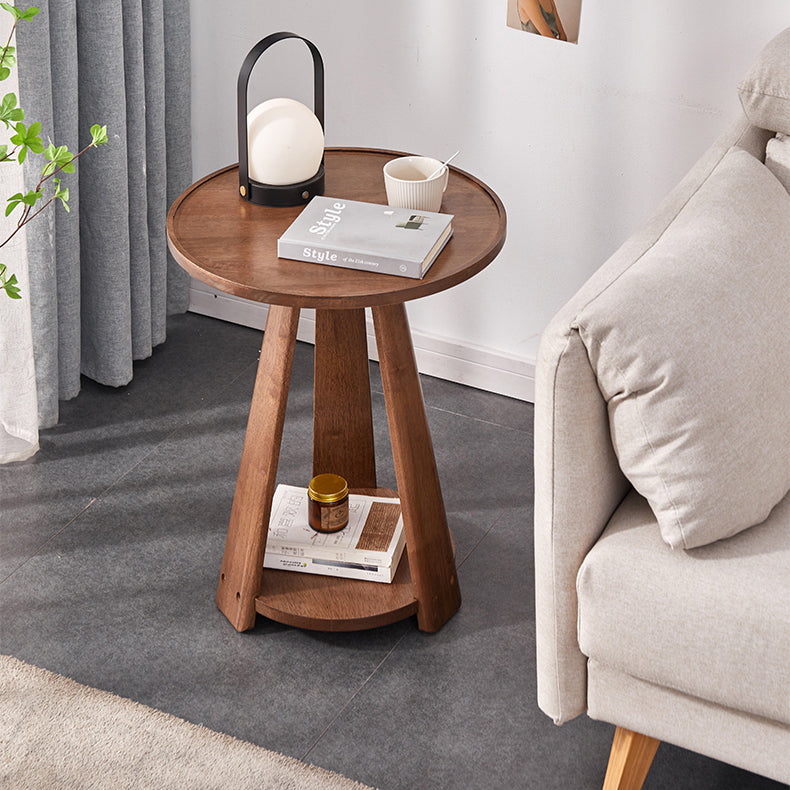 Japanese Geometric Wood Tray-Top Coffee Table 2-Tier