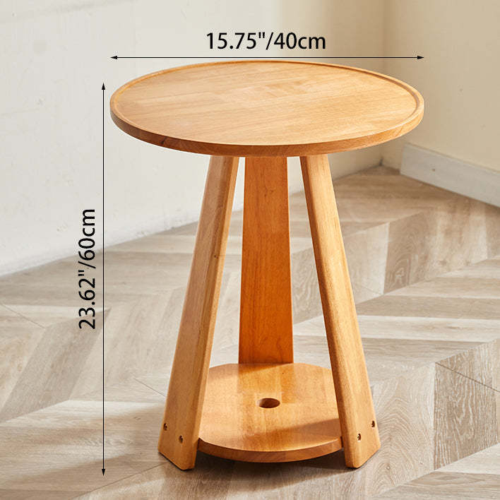 Japanese Geometric Wood Tray-Top Coffee Table 2-Tier — Square / Walnut Wood Color