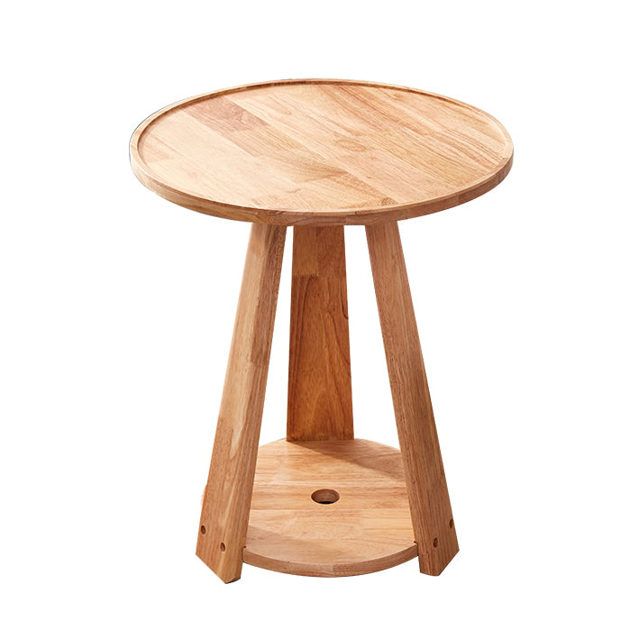 Japanese Geometric Wood Tray-Top Coffee Table 2-Tier