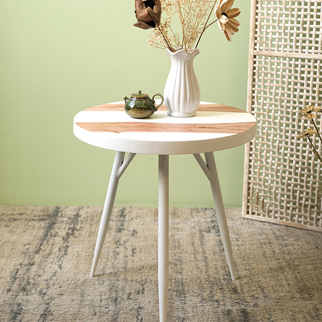 Nordic Engineered Wood Iron-Leg End Table