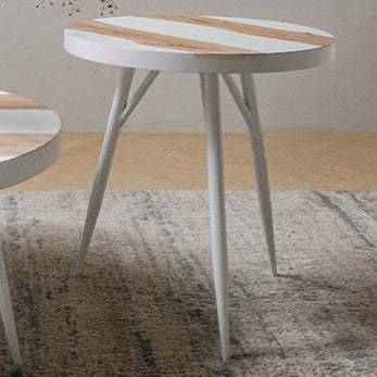 Nordic Engineered Wood Iron-Leg End Table
