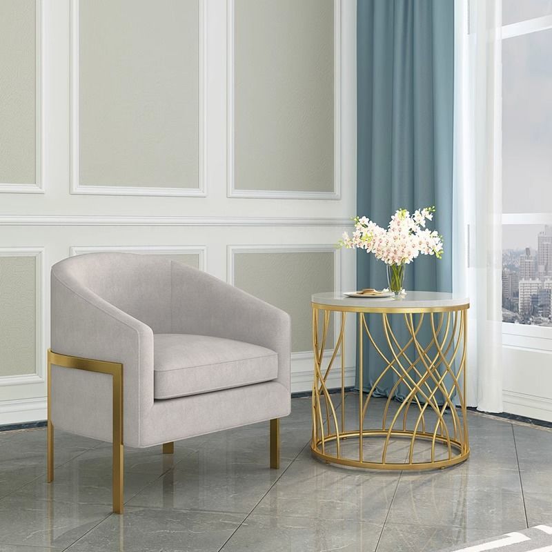 Luxury Marble Metal Round End Table