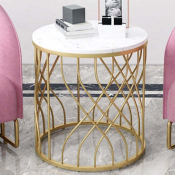 Luxury Marble Metal Round End Table