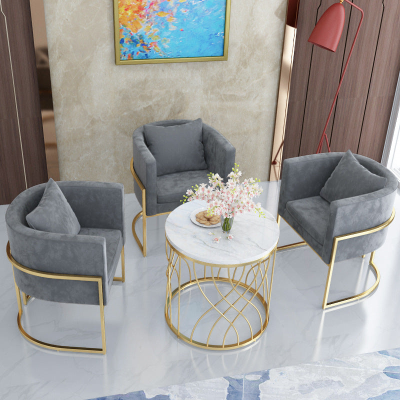 Luxury Marble Metal Round End Table