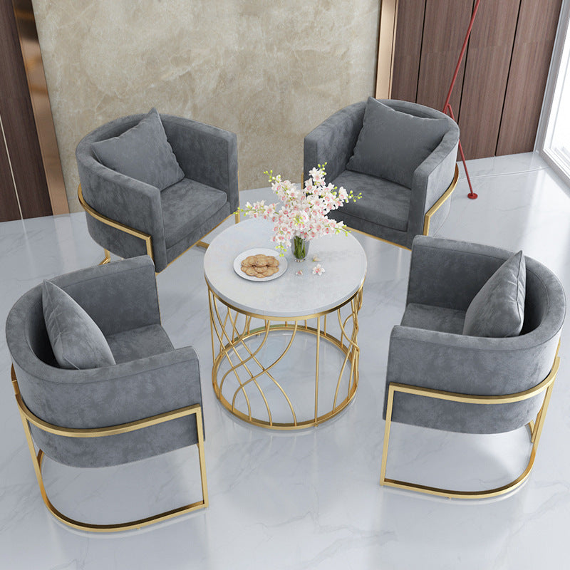 Luxury Marble Metal Round End Table