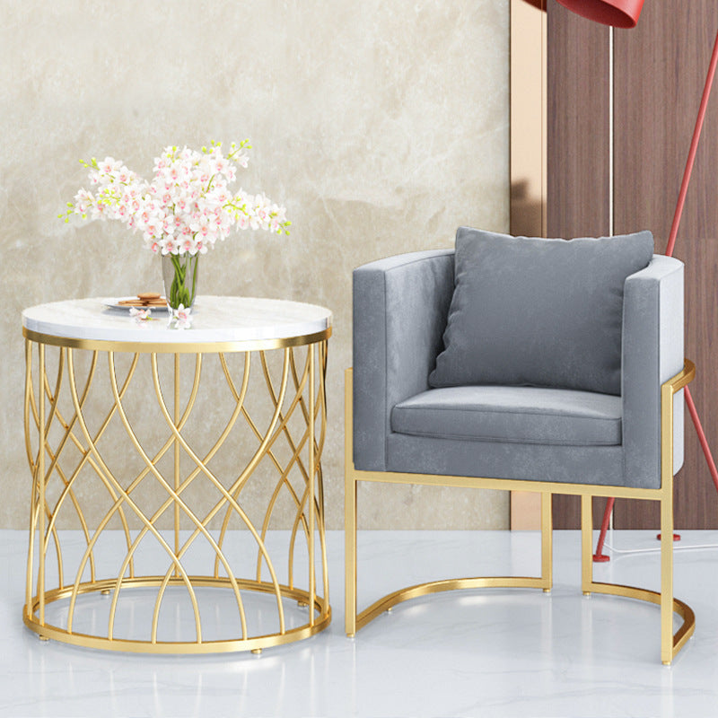 Luxury Marble Metal Round End Table