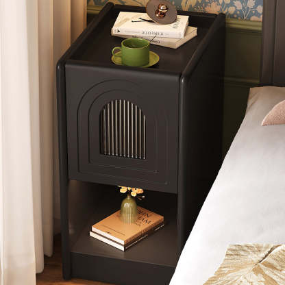 Vintage Wood Nightstand 1-Drawer Cabinet