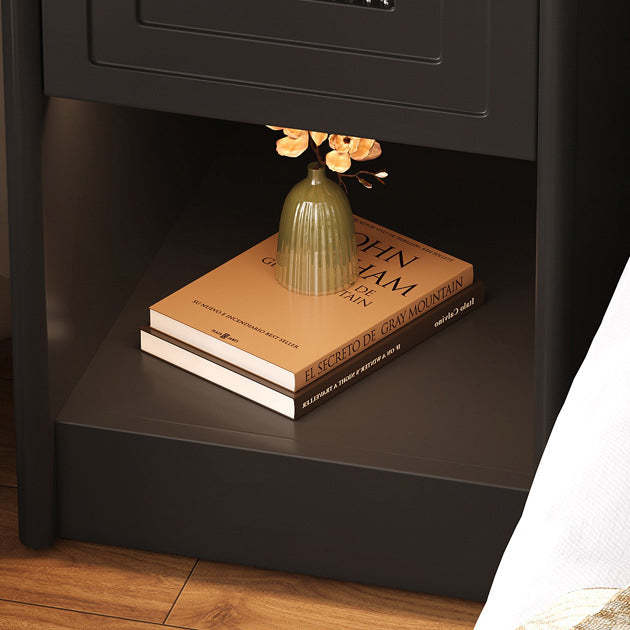 Vintage Wood Nightstand 1-Drawer Cabinet