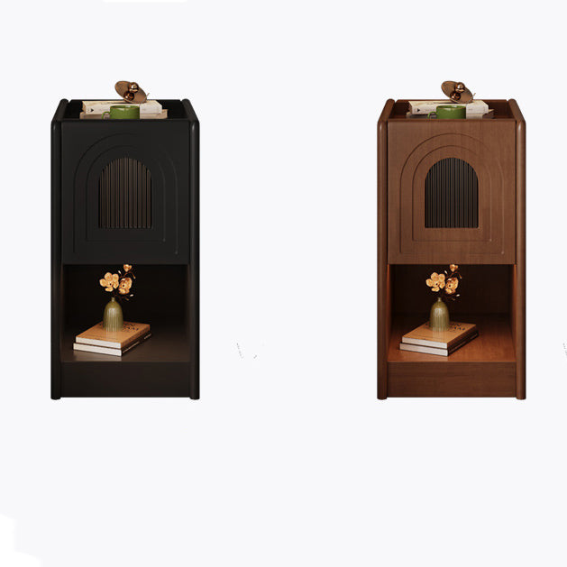 Vintage Wood Nightstand 1-Drawer Cabinet