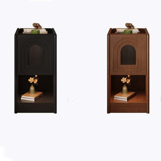 Vintage Wood Nightstand 1-Drawer Cabinet