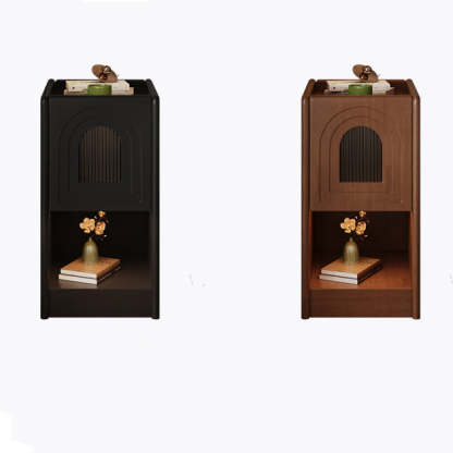 Vintage Wood Nightstand 1-Drawer Cabinet