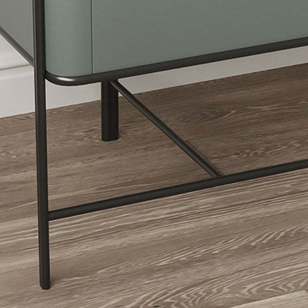 Minimalist Geometric Glass Wood Nightstand 1-Drawer
