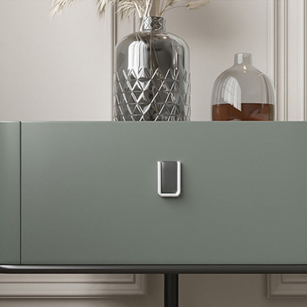 Minimalist Geometric Glass Wood Nightstand 1-Drawer