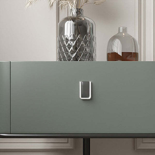 Minimalist Geometric Glass Wood Nightstand 1-Drawer