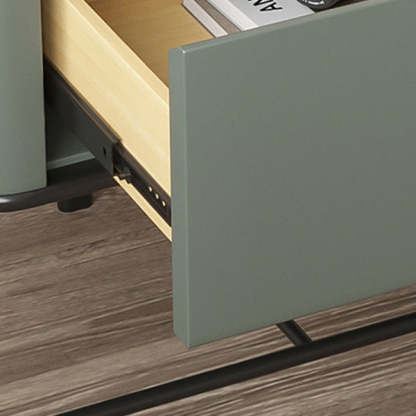 Minimalist Geometric Glass Wood Nightstand 1-Drawer