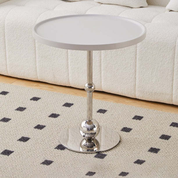 Nordic Glass Steel Round End Table