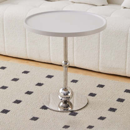 Nordic Glass Steel Round End Table