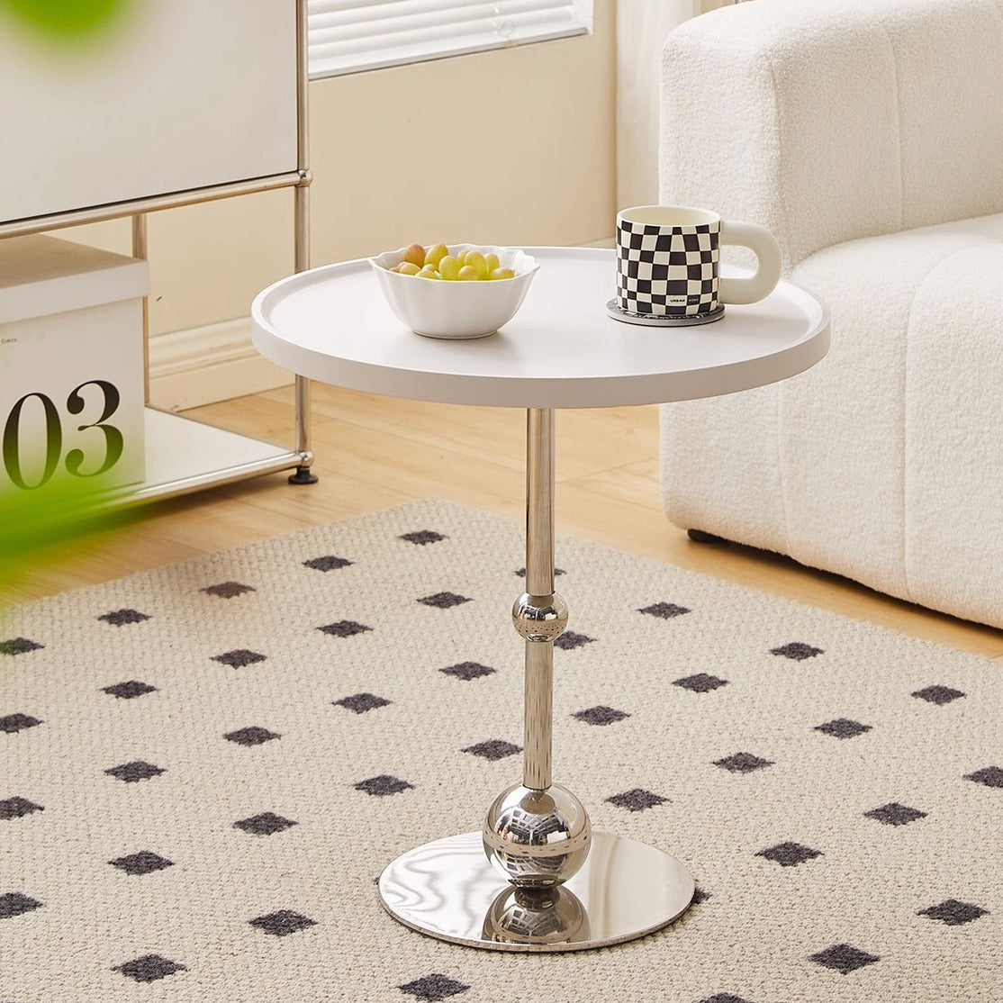 Nordic Glass Steel Round End Table