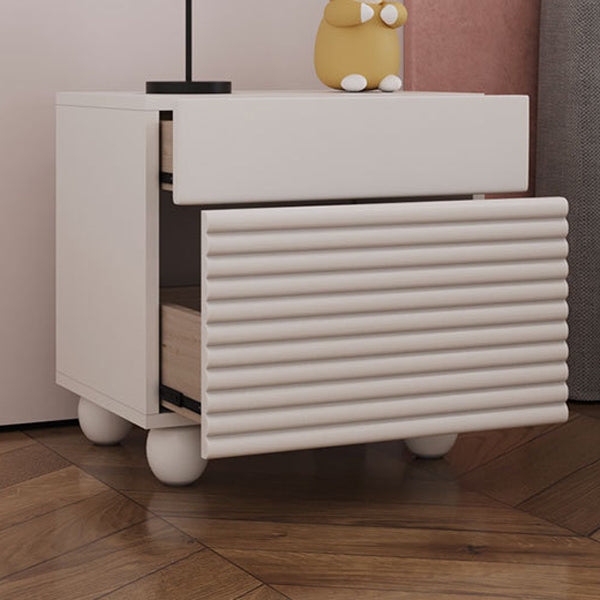 Nordic Wood Cube Nightstand 2-Drawer
