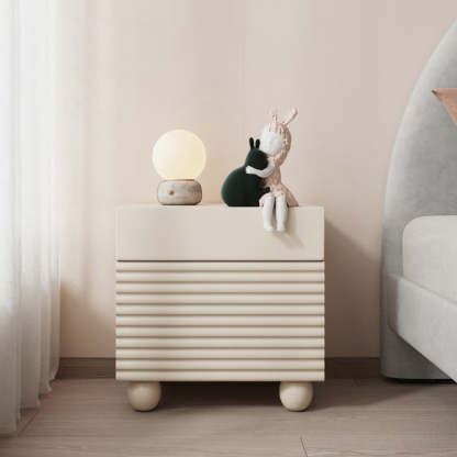 Nordic Wood Cube Nightstand 2-Drawer