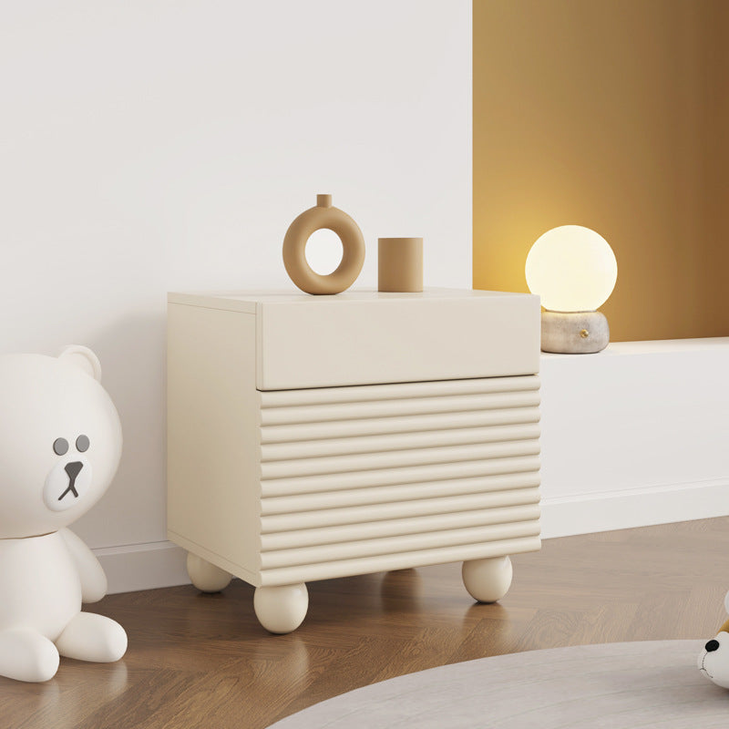 Nordic Wood Cube Nightstand 2-Drawer