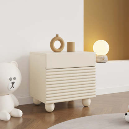Nordic Wood Cube Nightstand 2-Drawer