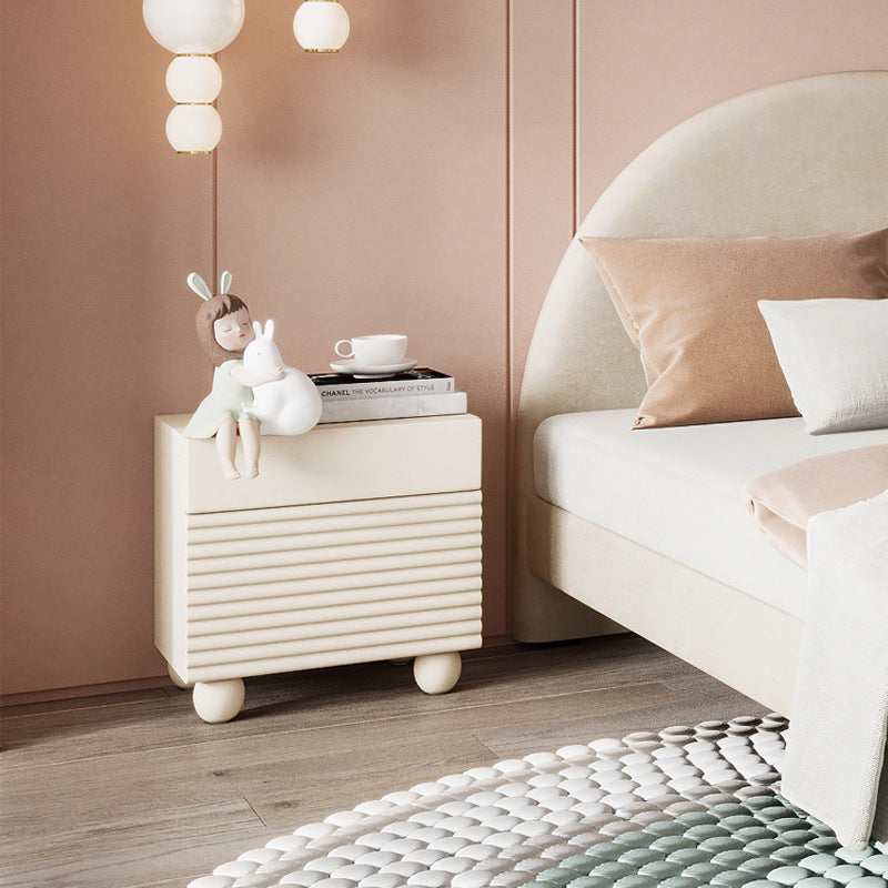 Nordic Wood Cube Nightstand 2-Drawer