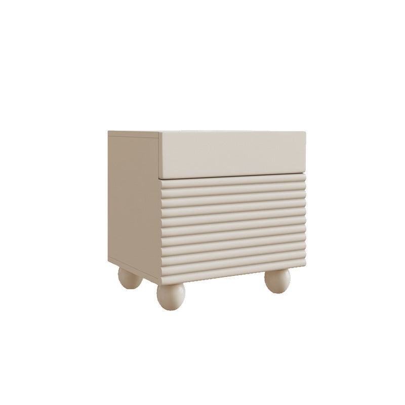 Nordic Wood Cube Nightstand 2-Drawer