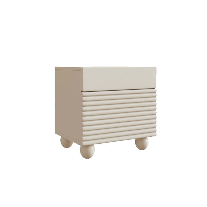 Nordic Wood Cube Nightstand 2-Drawer