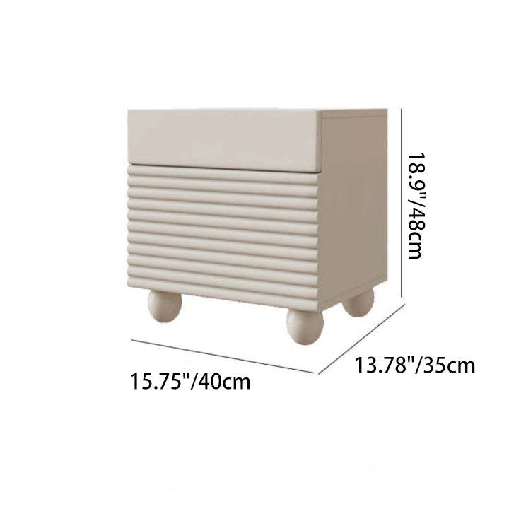 Nordic Wood Cube Nightstand 2-Drawer