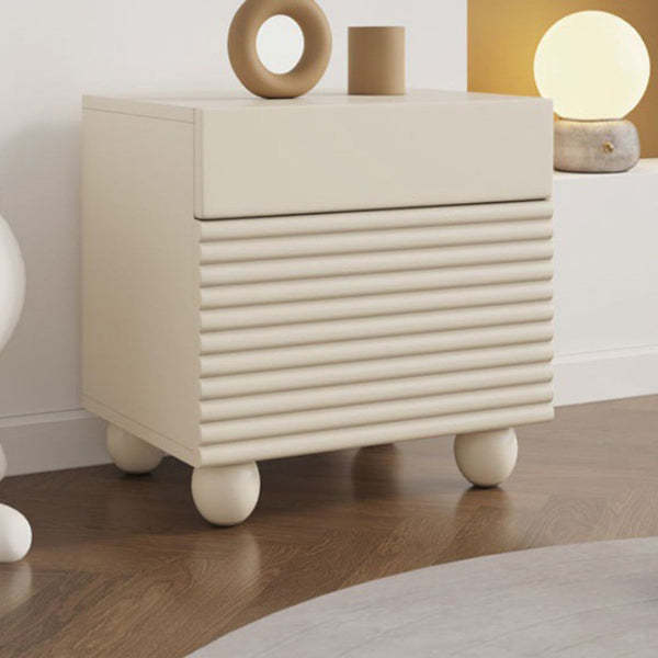 Nordic Wood Cube Nightstand 2-Drawer