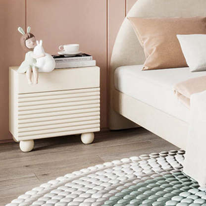 Nordic Wood Cube Nightstand 2-Drawer