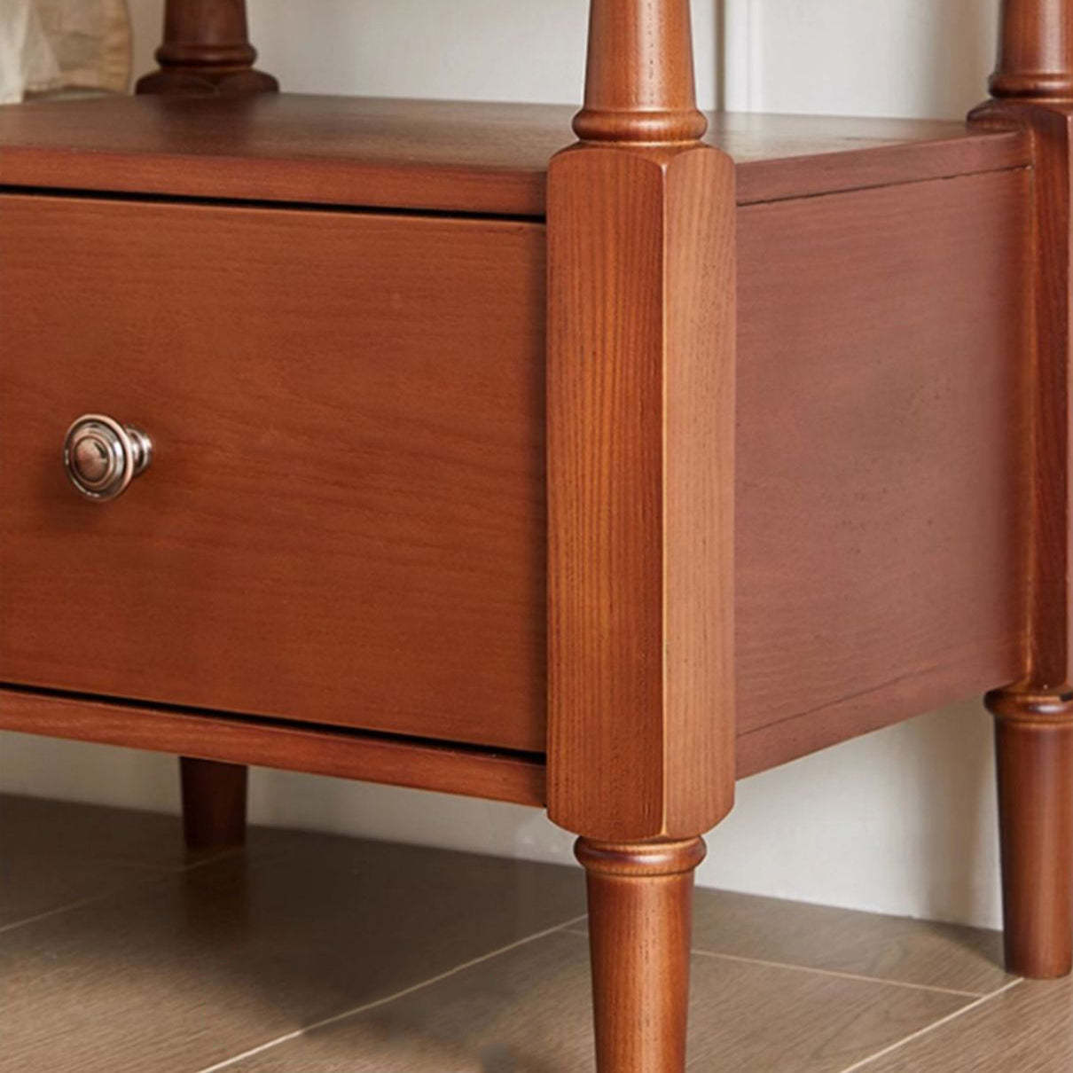 Vintage Wood Nightstand 2-Tier Drawer