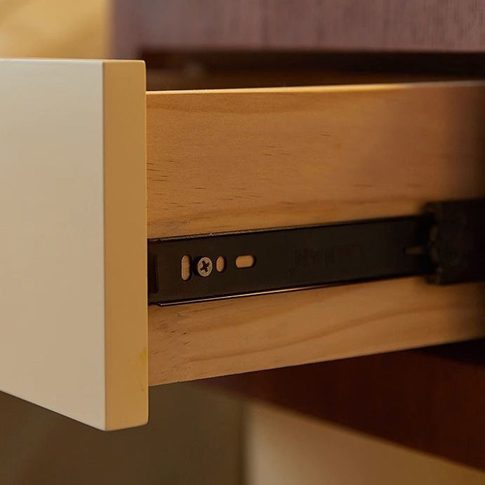 Nordic Rounded Engineered Wood Wood Nightstand 1-Drawer