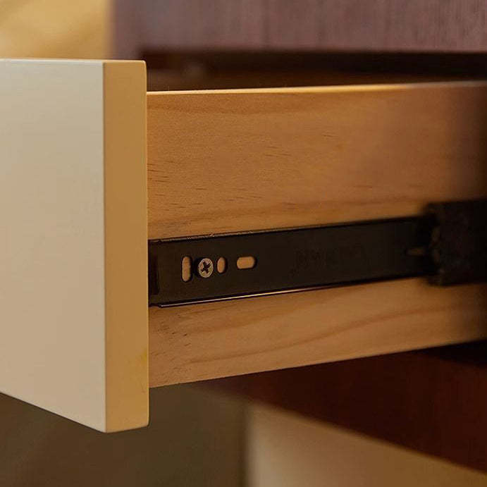 Nordic Rounded Engineered Wood Wood Nightstand 1-Drawer