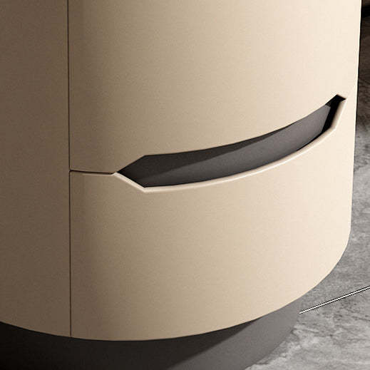 Nordic Wood Round Nightstand 2-Drawer Cabinet