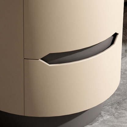 Nordic Wood Round Nightstand 2-Drawer Cabinet