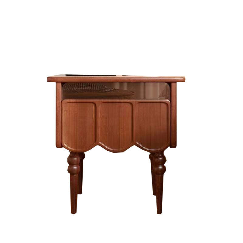 French Wood Nightstand Storage Drawer