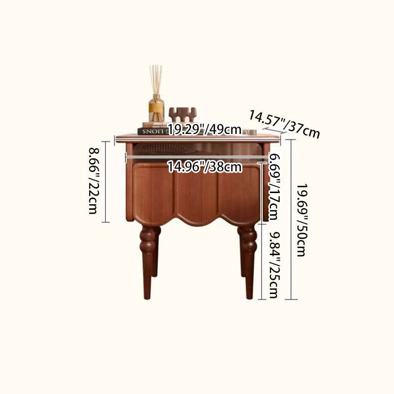 French Wood Nightstand Storage Drawer