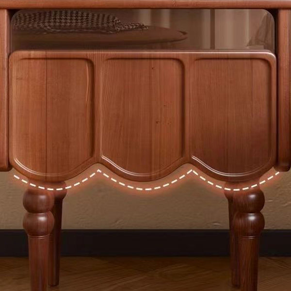 French Wood Nightstand Storage Drawer