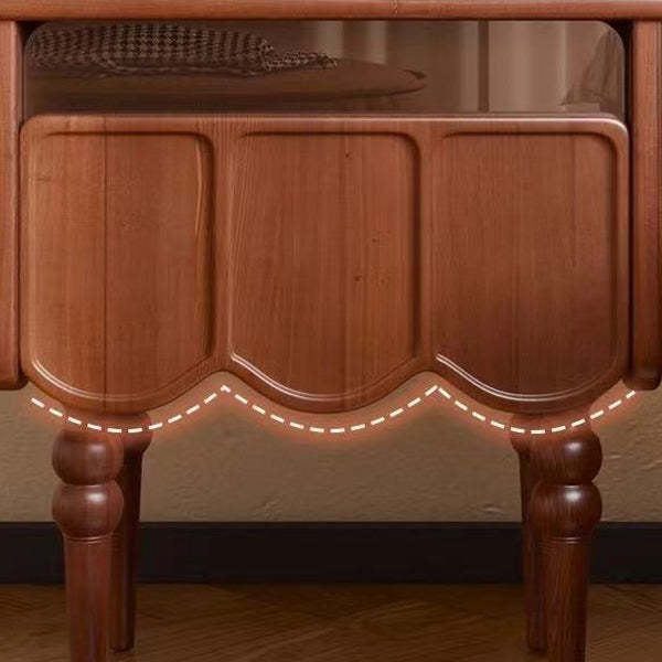 French Wood Nightstand Storage Drawer