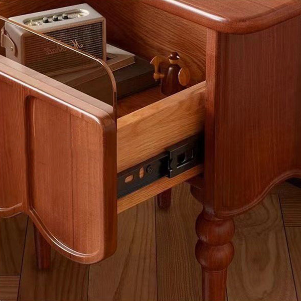French Wood Nightstand Storage Drawer