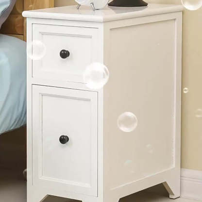 Japanese Ultra-Thin Solid Wood 2-Drawer Nightstand