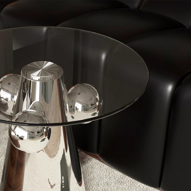 Nordic Geometric Glass Steel End Table